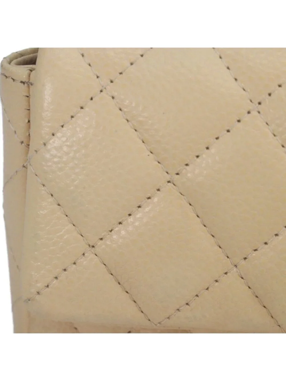 Chanel Beige Caviar Silver Mini Quilted 20 Shoulder Bag